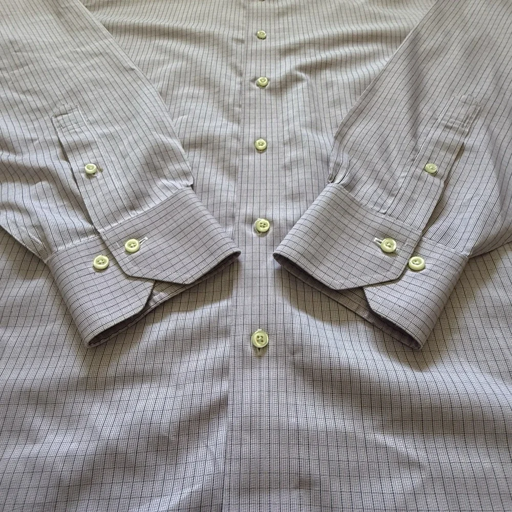 Brooks Brothers Men's Regular Fit Non-Iron Button-Up Shirt 17-4/5 Lavender Plaid